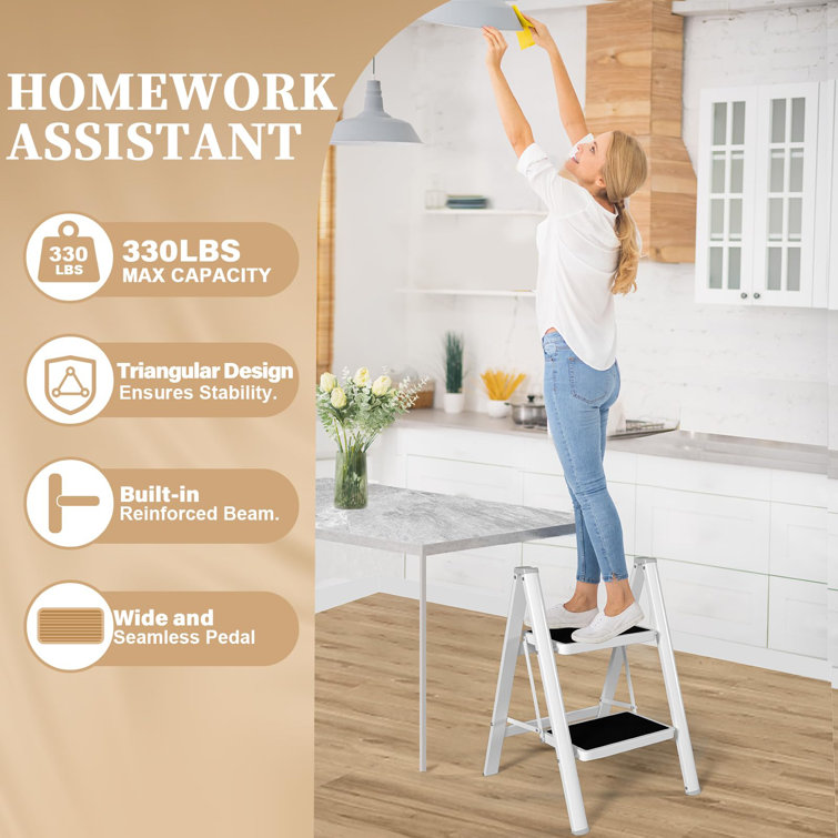 WFX Utility™ 2 Step Steel Lightweight Folding Small Step Ladder